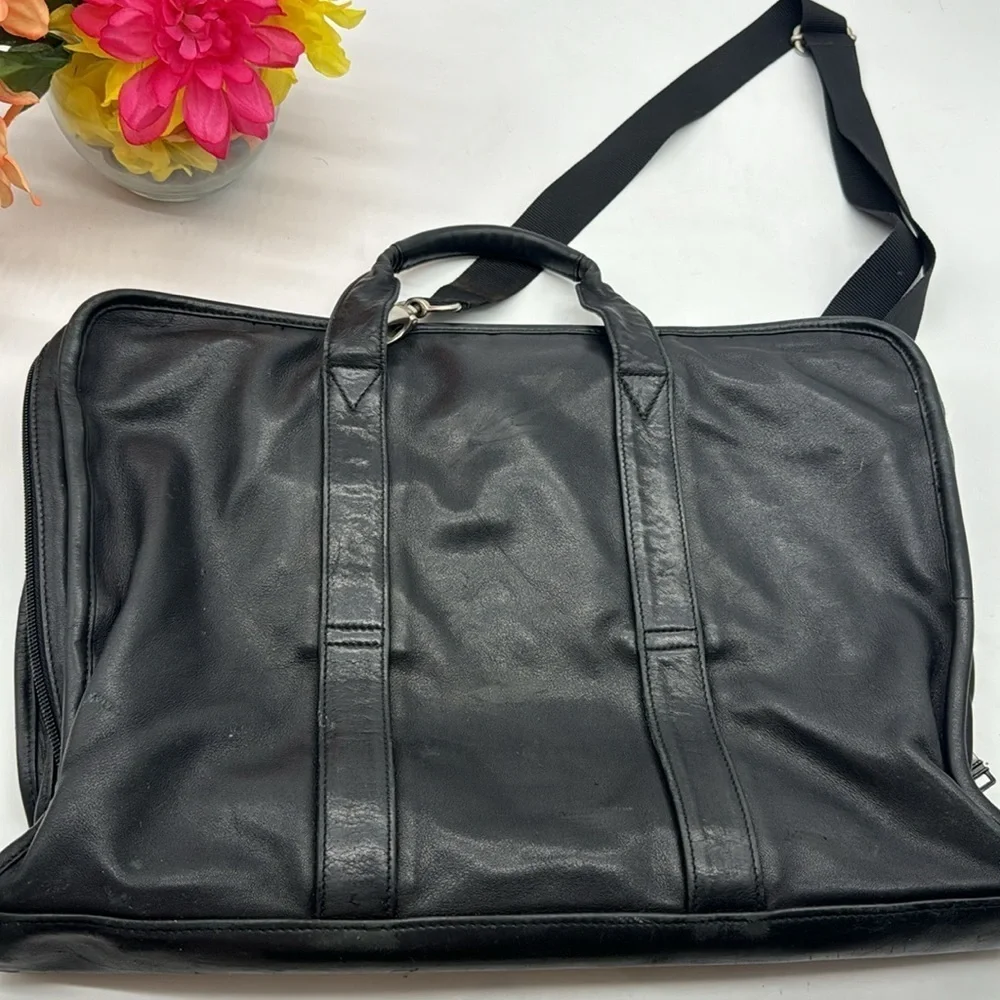 Tumi Black Super Soft Leather Briefcase BP6641B